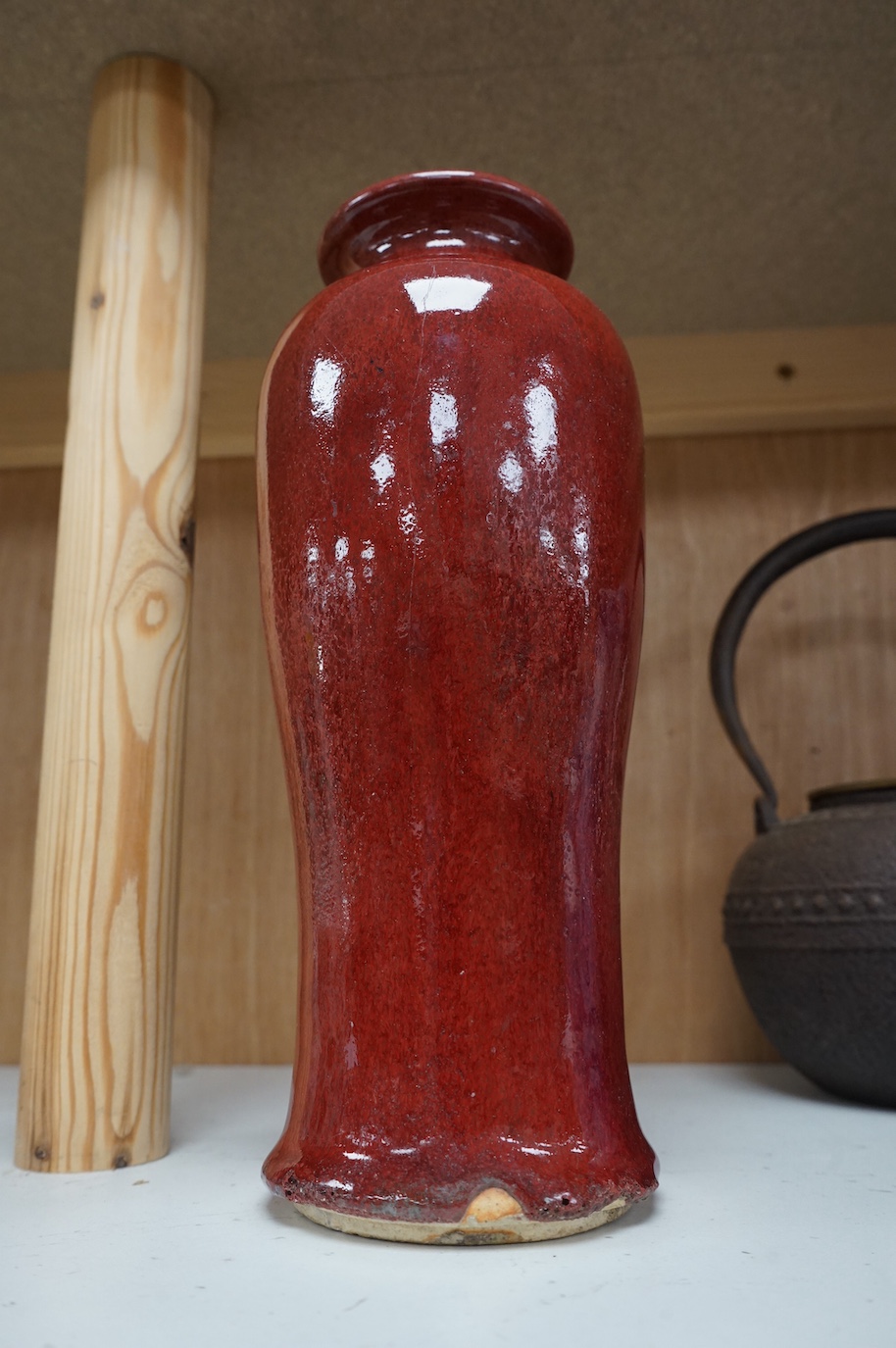 A Chinese sang-de-boeuf glazed vase, 25cm high